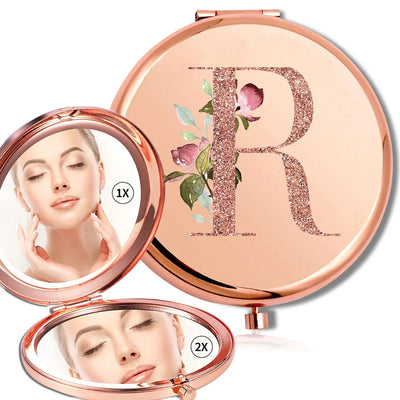 Rose Gold Double Sided Makeup Mirror Compact Design - Smarsty