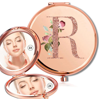 Rose Gold Double Sided Makeup Mirror Compact Design - Smarsty