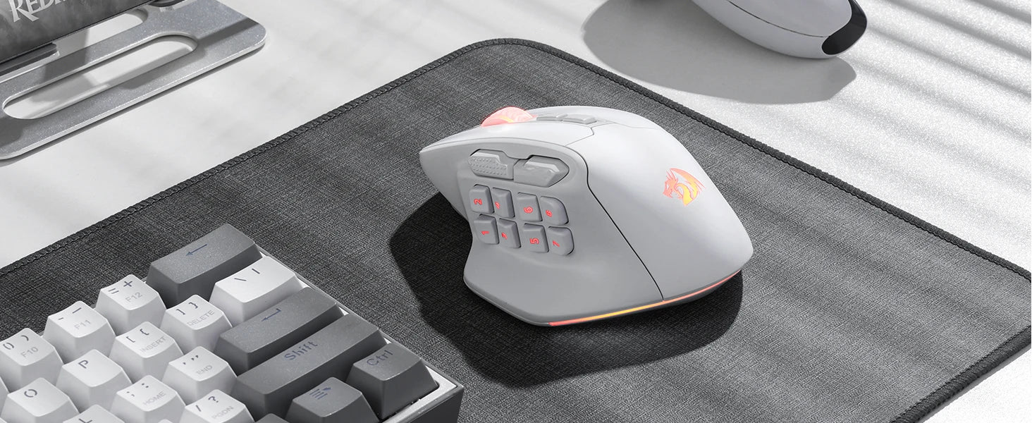 Redragon M811 PRO Wireless MMO Gaming Mouse, 15 Programmable Buttons RGB Gamer Mouse, 10 Side Macro Keys