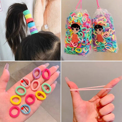 200 Pack Nylon Hair Bands Colorful Gentle No Damage - Smarsty
