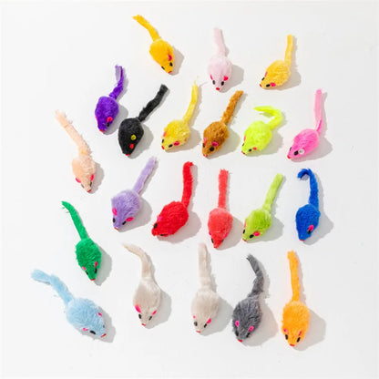 Rainbow Feather Mouse Toy for Cats with Rabbit Fur - Smarsty