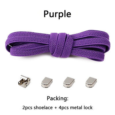 No Tie Elastic Shoe Laces One Size Fits All Adult and Kids Shoes Shoelaces for Sneakers Shoelace Tieless Flat Expand Shoestrings - Smarsty