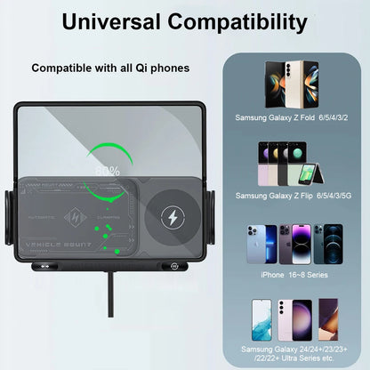 Car Wireless Charger Dual Coil Fold Screen Fast Charge - Smarsty