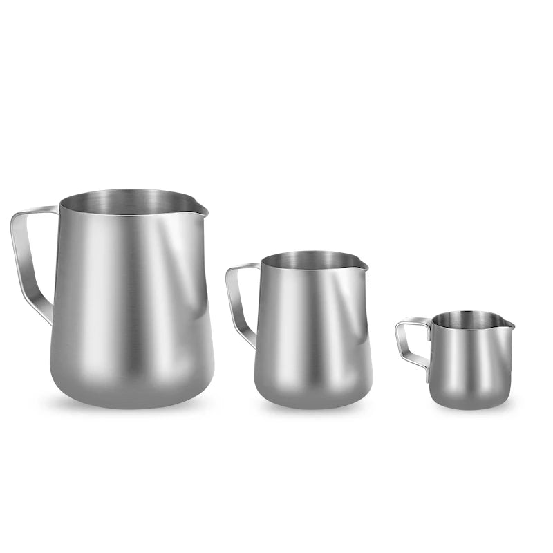 Milk Frother Jug Stainless Steel Container 100ML 350ML 600ML Frothing Pitcher Coffee Cups Latte Barista Espresso Maker Accessory - Smarsty