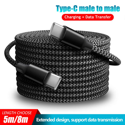 Type C to Type C Cable C to C PD 60W 3m 5m 8m 10-meter Extension Cable for iPhone 15 PRO MAX Plus Huawei Samsung Xiaomi OPPO - Smarsty