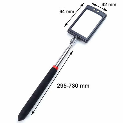 360° Inspection Mirror LED Light Telescoping Mirrors Extend Mechanic Tools Inspection Mirror Telescopic Handle Repairing Tools - Smarsty