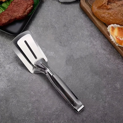 Professional Stainless Steel Food Turner&Tongs,Non-Slip Heat Resistant for Grilling Steak Fish,Multi-PurposeKitchen Flipper Tool - Smarsty