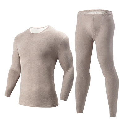 2/4 Pcs Men's Solid Color Simple Autumn And Winter Thermal Underwear Comfortable And Casual Bottoming Underwear Teenagers Pajama - Smarsty