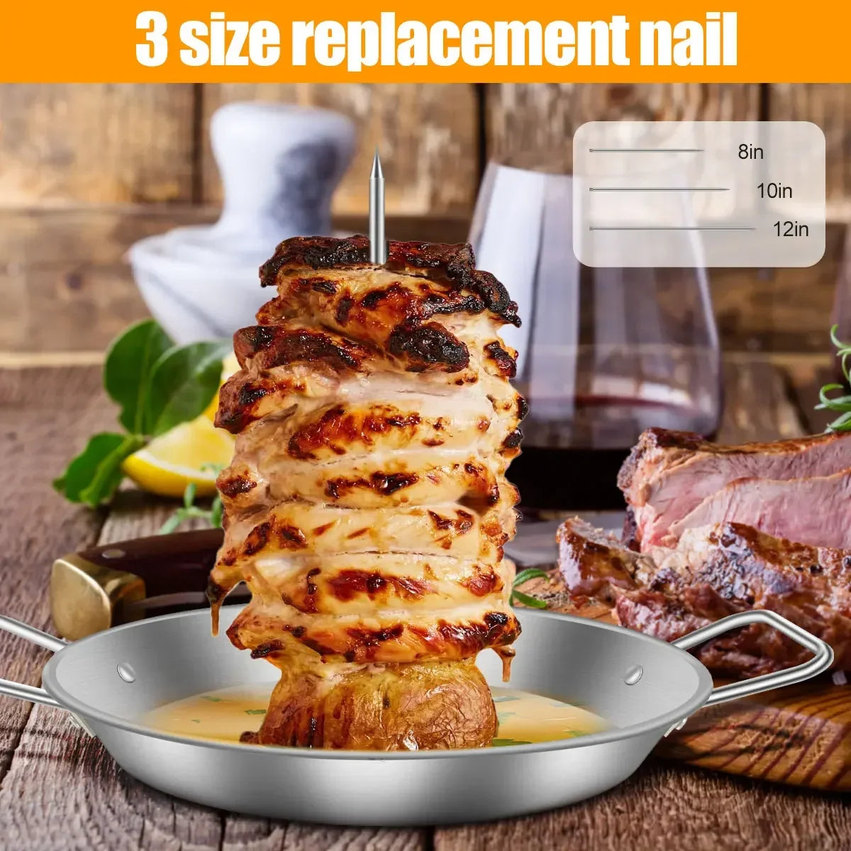 Stainless Steel Vertical Meat Skewer Grill Rack - Smarsty