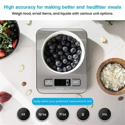 Digital Kitchen Scale with LCD Display and USB Charging - Smarsty