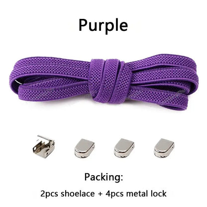 No tie Shoe laces Elastic laces Sneakers Flat Shoelaces without ties Quick Shoelace for Shoes Kids Adult One Size fits All Shoes - Smarsty