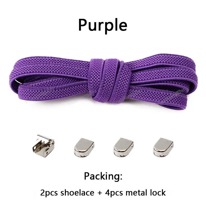 No tie Shoe laces Elastic laces Sneakers Flat Shoelaces without ties Quick Shoelace for Shoes Kids Adult One Size fits All Shoes - Smarsty