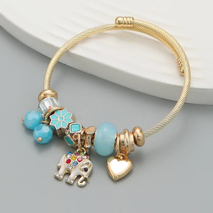 Fashion Stainless Steel Beaded Love Bracelet for Women - Smarsty