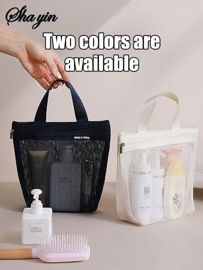 Clear Mesh Makeup Bag Portable Cosmetic Organizer Travel - Smarsty