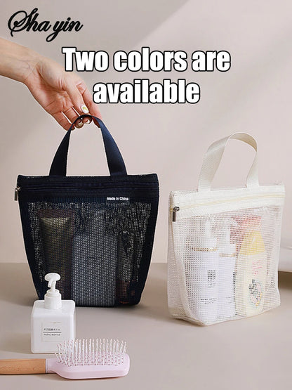 Clear Mesh Makeup Bag Portable Cosmetic Organizer Travel - Smarsty