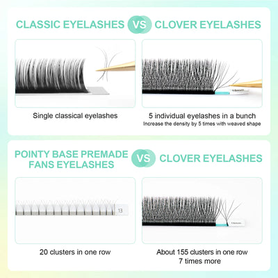 NAGARAKU 3D W Shape Premade Fans Eyelash Extensions - Smarsty