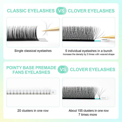 NAGARAKU 3D W Shape Premade Fans Eyelash Extensions - Smarsty