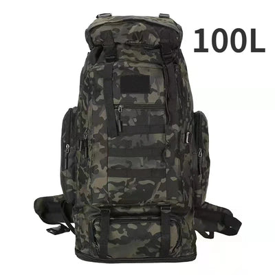 80L/100L  Mountaineering Bag Climb Bag Tactical Backpacks Large Backpack Outdoors Hiking Camping Travel Bags - Smarsty