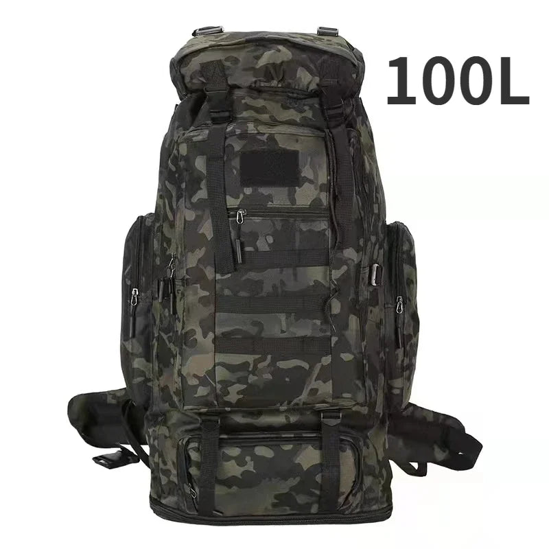 80L/100L  Mountaineering Bag Climb Bag Tactical Backpacks Large Backpack Outdoors Hiking Camping Travel Bags - Smarsty