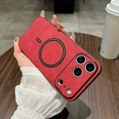For Magsafe Leather Shockproof Phone Cases For iPhone 17 16 15 14 13 12 11 Pro Max 16e Plus Air Magnetic Wireless Charge Cover - Smarsty