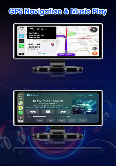 4K Dash Cam Dual Lens Car DVR With Wireless CarPlay - Smarsty
