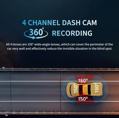 4 Channel GPS Dash Cam Front 4K Night Vision Parking - Smarsty