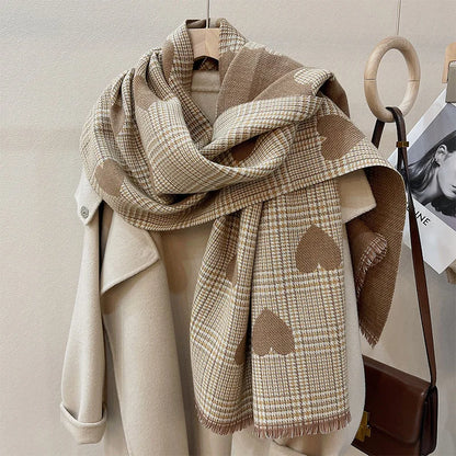 Double Side Cashmere Scarf Warm Thickened Winter Wrap - Smarsty