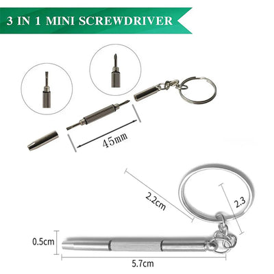 1/2/10pcs Mini 3 in1 Screwdriver Eyeglass Optical Eye Glasses Portable Spectacles Watch Repair Kit Practical Household Hand Tool - Smarsty