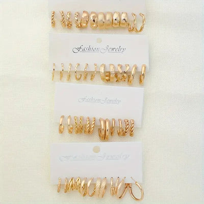 Vintage-Inspired Small Hoop Earring Set for Women - Smarsty