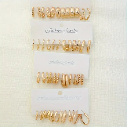 Vintage-Inspired Small Hoop Earring Set for Women - Smarsty