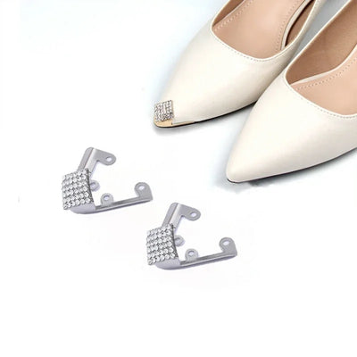 Women High Heel Metal Toe Cap Wear and Tear Concealer Anti-kicking Leather Shoes Point Protector Flat Shoe Tips Cap Accessorices - Smarsty