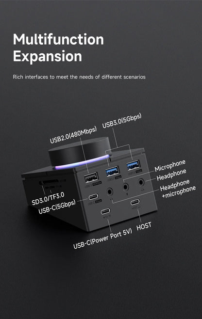USB C Hub Docking Station Shortcut Buttons Volume Control
