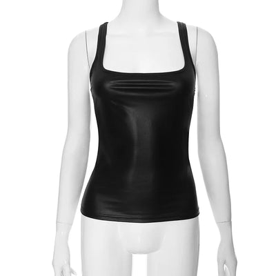 Solid Tank Top Women Edgy Clothes Y2k Accessories Sleeveless Ropa De Mujer Square Collar Camison Verano Korean Fashion Clothing - Smarsty