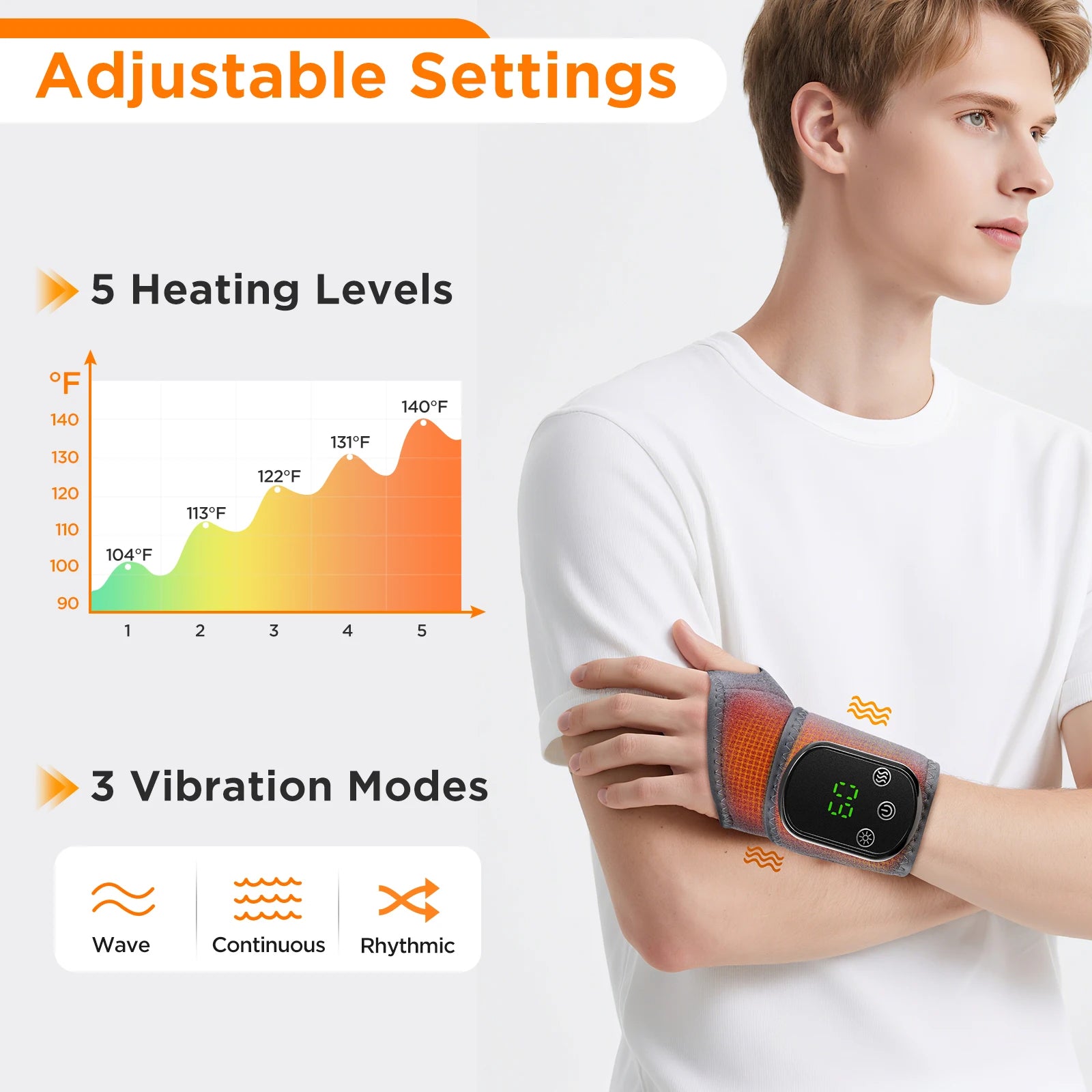Portable Electric Foot and Hand Massager with Heat and Vibration - Smarsty