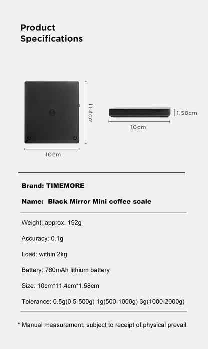 Timemore Mini Espresso Scale With LED Display - Smarsty