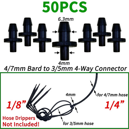 Oasis 50PCS Plastic Barbed Tee Connectors for Drip Irrigation - Smarsty