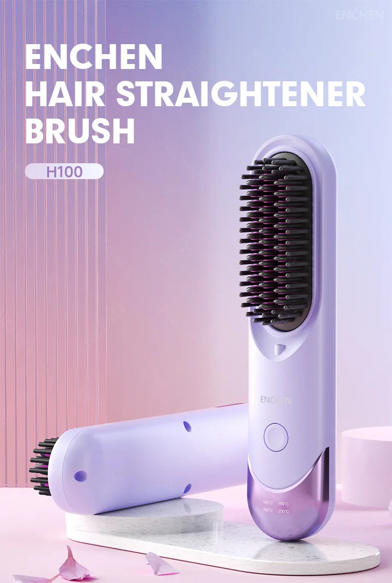 Professional Mini Straightener Brush with Negative Ions - Smarsty