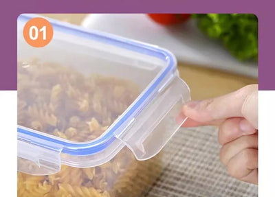 Kitchen Refrigerator Sealed Rectangular Refrigerator Storage Box with Lid Plastic Crisper Microwave-heated Lunch Box Storage Box by Smarsty