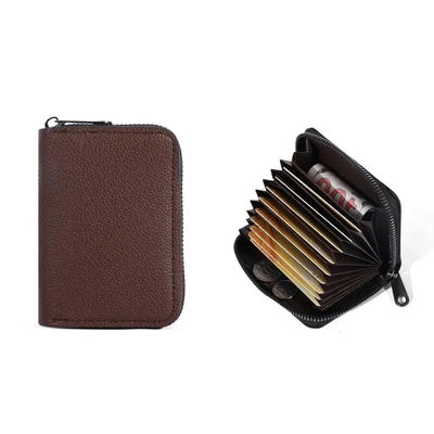 20 Detents Cards Holders PU Business Bank Credit Bus ID Card Holder Cover Coin Pouch Anti Demagnetization Wallets Bag Organizer - Smarsty