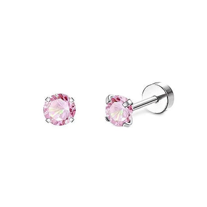 Stainless Steel Heart Moon Ear Studs Screw Back Cartilage - Smarsty