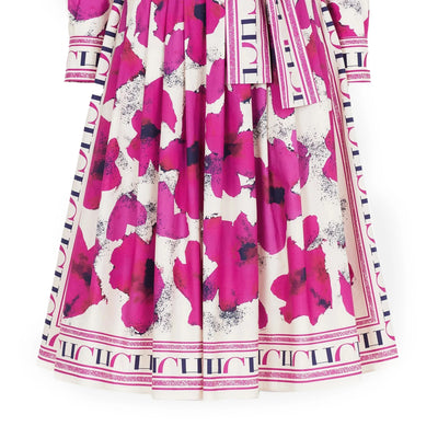CHCH Women's Dress New Long sleeved Shirt Long Skirt Flower Print Party Dress - Smarsty