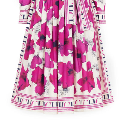 CHCH Women's Dress New Long sleeved Shirt Long Skirt Flower Print Party Dress - Smarsty
