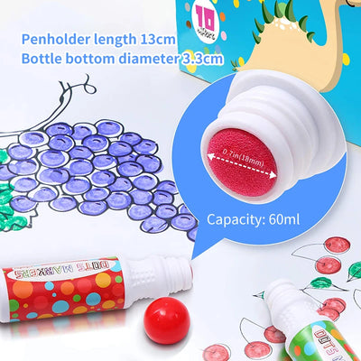 Ohuhu Washable Large Dot Makers Bingo Pen Mini Graffiti Flowing Pen Washable Paint Signature Pen Watercolor Pen Painting Tools - Smarsty