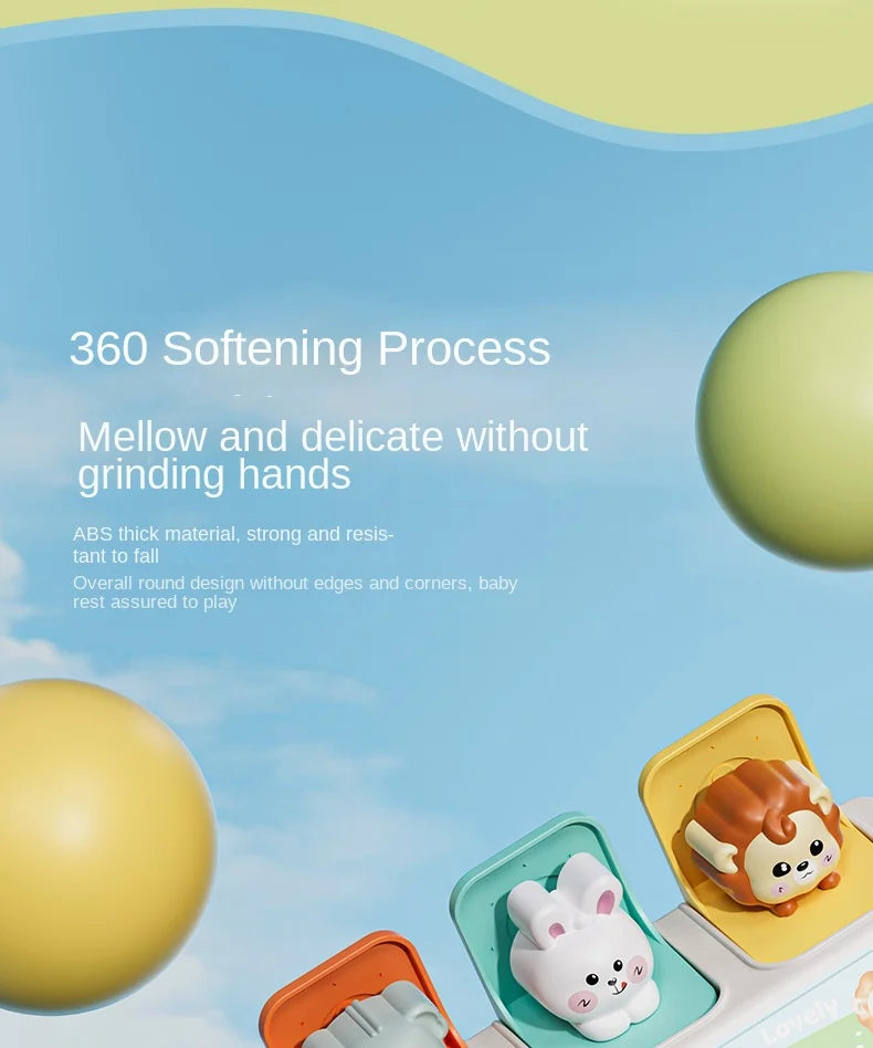 Montessori Pop up Animal Toys and Learning Boxes Enhance Logical Thinking and Motor Skills Suitable for Children's Birthday Gift