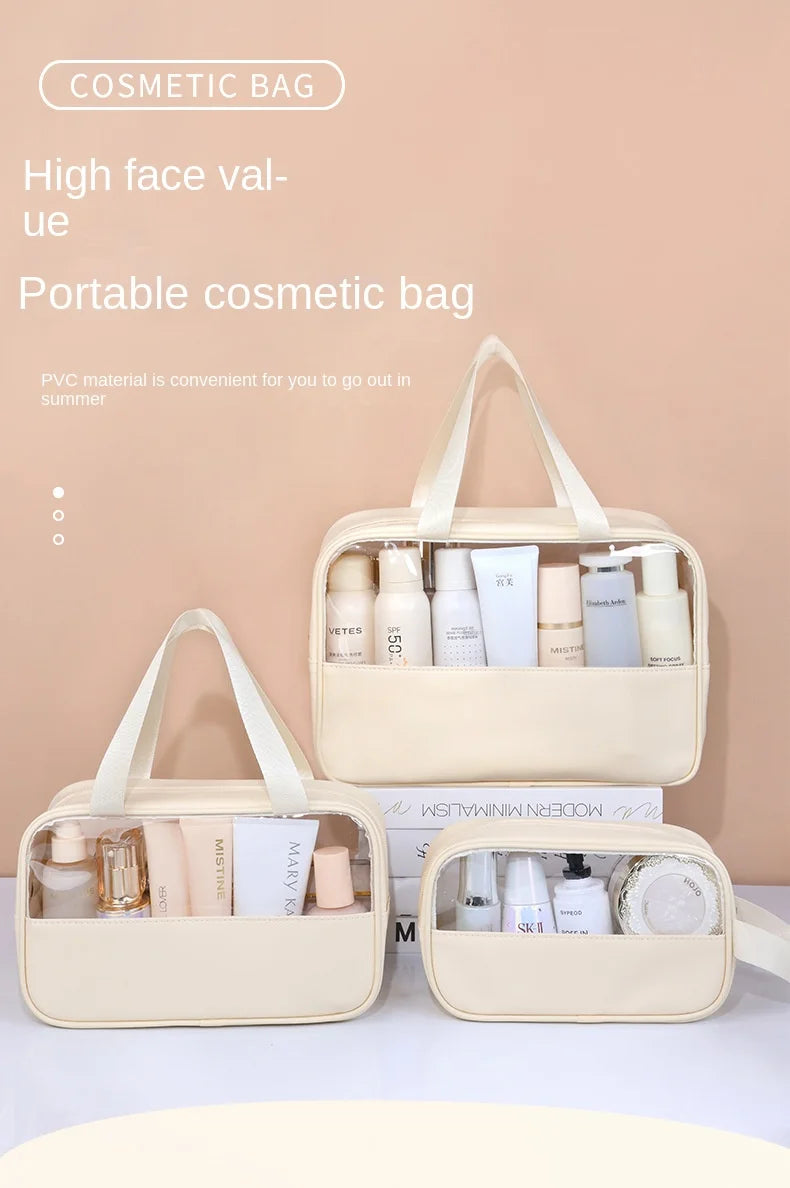 Transparent Travel Cosmetic Bag Large Capacity Waterproof - Smarsty
