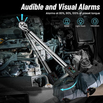 Seesii Digital Torque Wrench 1/2" Drive 340N.m 2% Torque Accuracy Electric Torque Wrench with 3 Adjustable Modes for Car Care