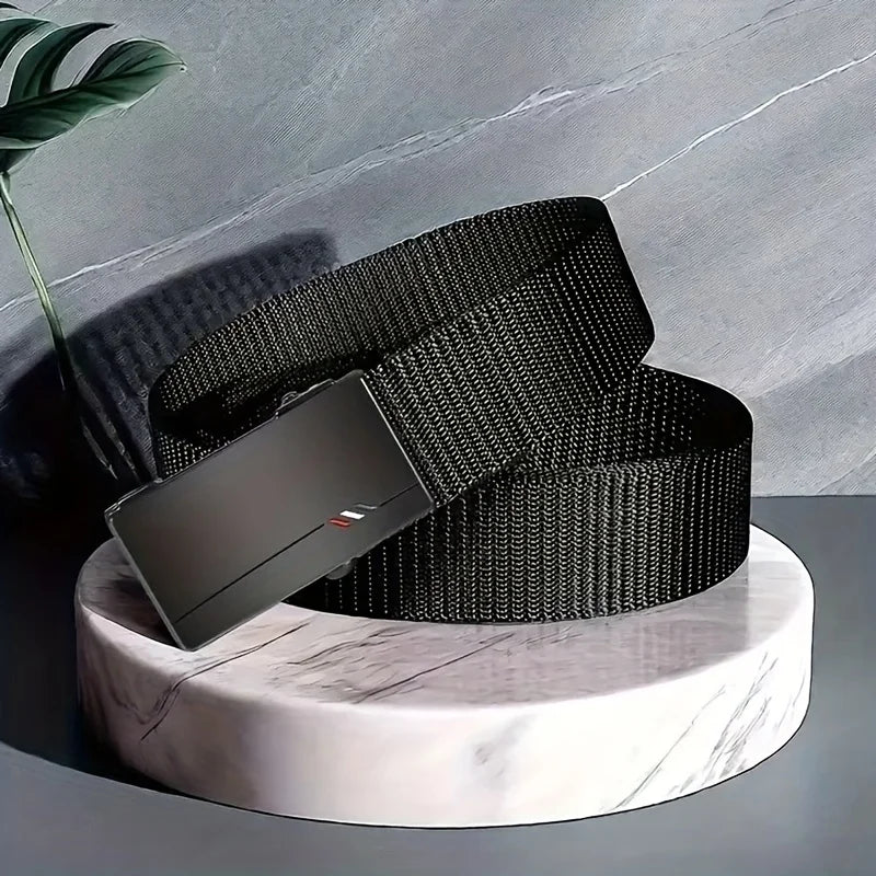 Mens Luxury Automatic Buckle Canvas Belt for Jeans - Smarsty