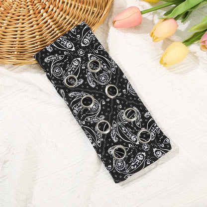 Punk Grunge Wide Elastic Headband Stretchy Metal Look - Smarsty