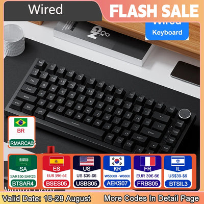 AK820 Mechanical Keyboard With Rotary Volume Control - Smarsty