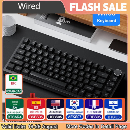 AK820 Mechanical Keyboard With Rotary Volume Control